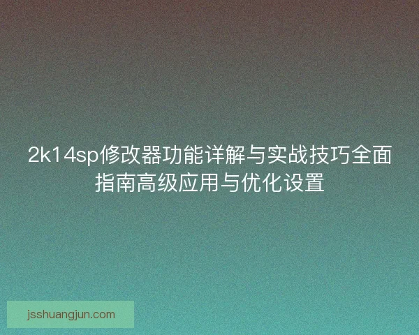 2k14sp修改器功能详解与实战技巧全面指南高级应用与优化设置