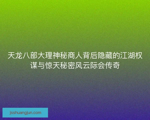 天龙八部大理神秘商人背后隐藏的江湖权谋与惊天秘密风云际会传奇